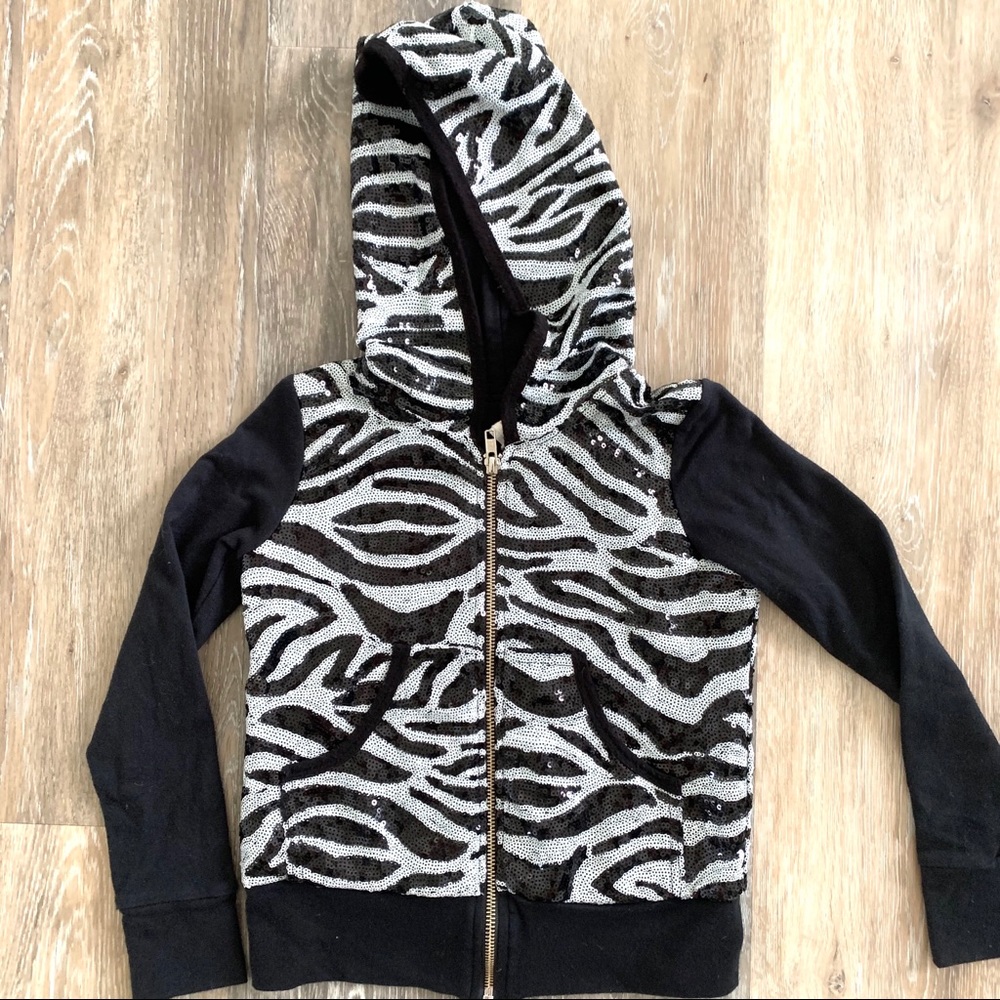 Zebra sequin hoodie